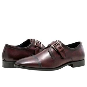Jump Mens Mcneil Burgundy Single Monk Strap Loafer Size 12M